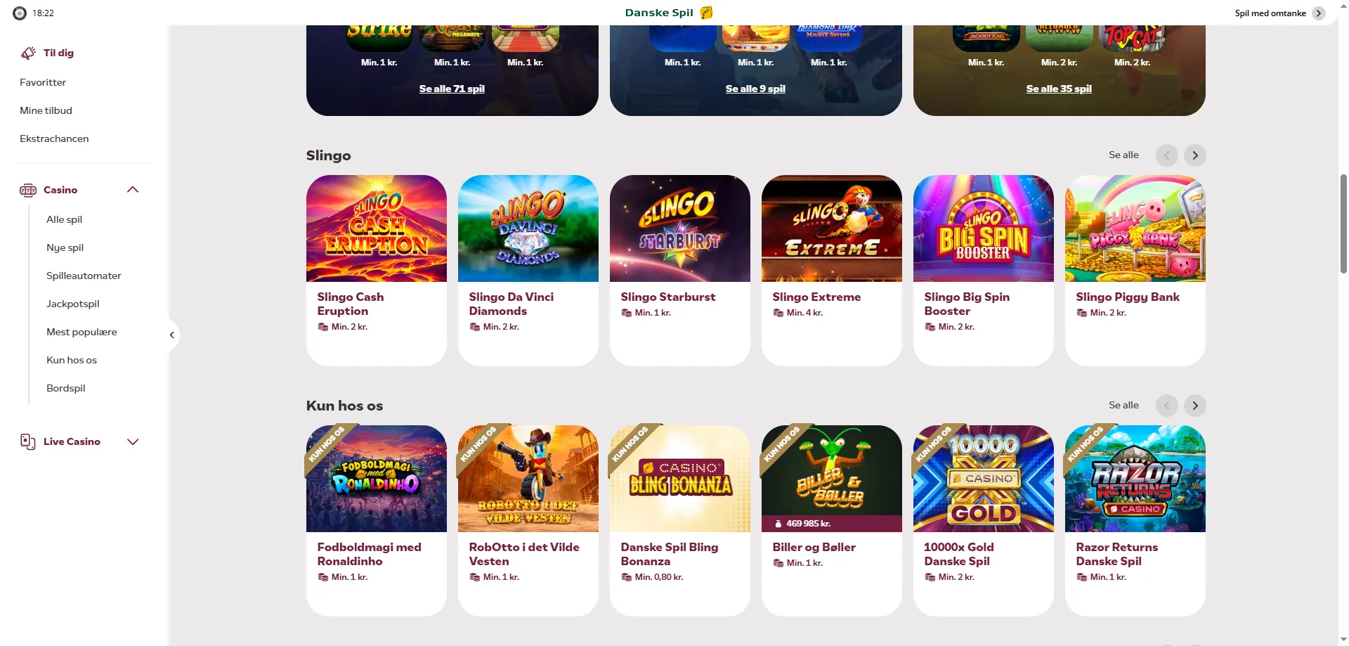 DanskeSpil Casino spillemaskiner — over 2000 spil online