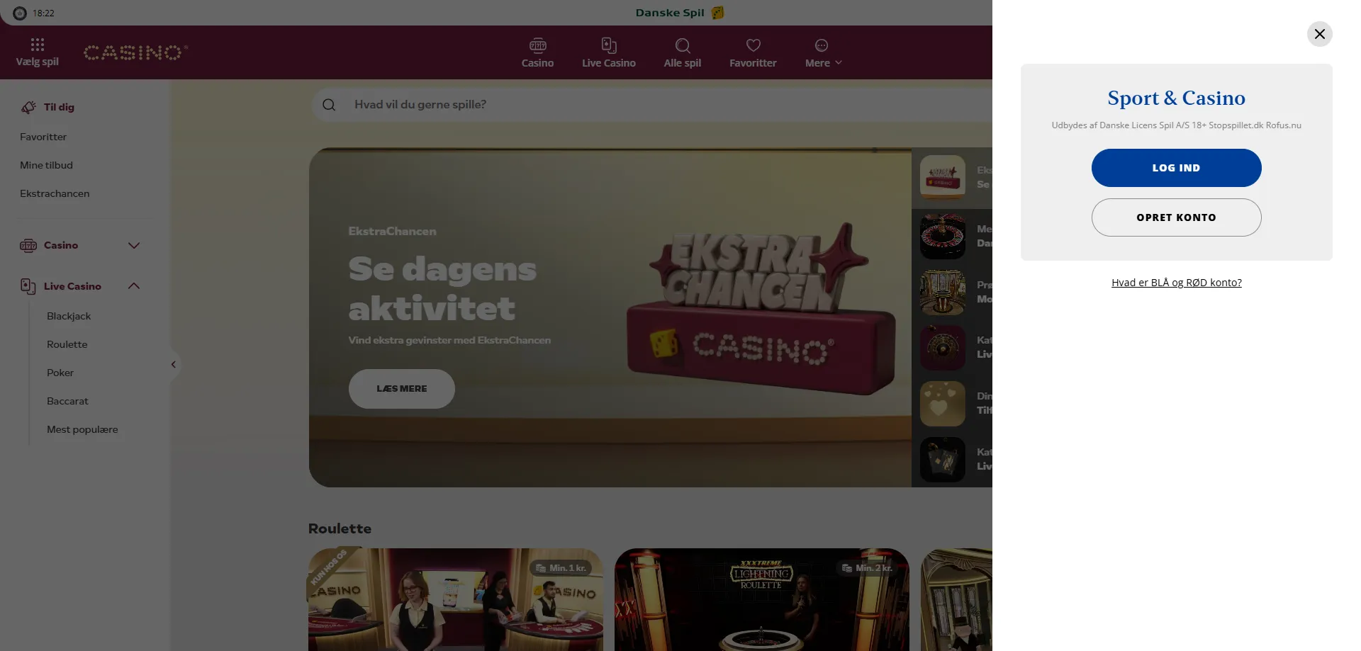 DanskeSpil Casino registrering og login med MitID på mobil